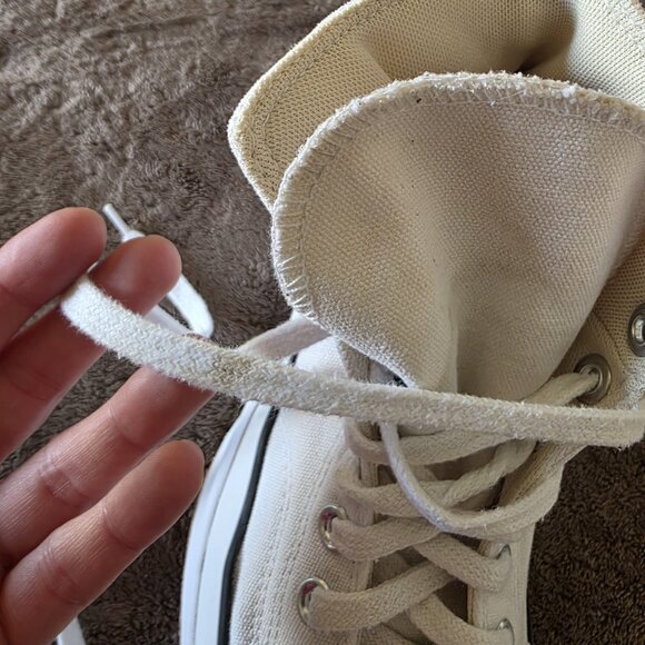 Converse Run Star Platform High Top White Women’s 8 Men’s 6.5 Canvas Sneakers - Picture 6 of 16